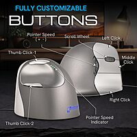 Evoluent – The Original Vertical Mouse – VM4R Ergonomic Vertical Mouse Right Hand Med-to-L Wired USB, Sculpted for Comfort