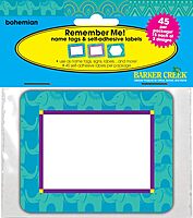 Barker Creek Name Badges & Self-Adhesive Labels, Bohemian, Multi-Design, Multi-Purpose Name Tags, Gift Tags, and More! 3.5" x 2.75", 45 per Pkg, Home, School and Office Supplies (1538)