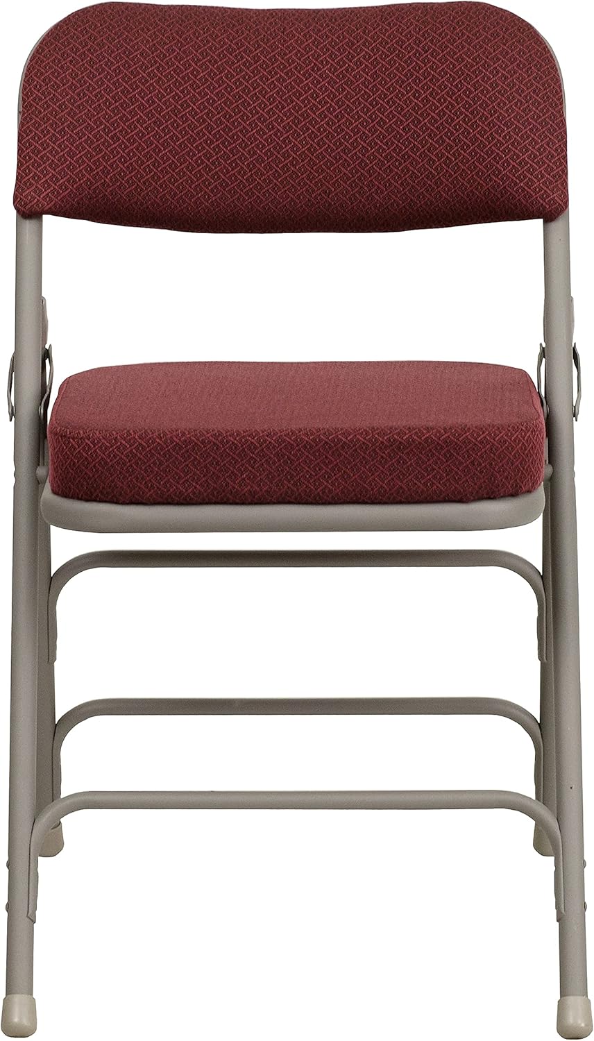 FLASH FURNITURE Hercules Series Metal Folding Chairs with Cushioned Fabric Seats