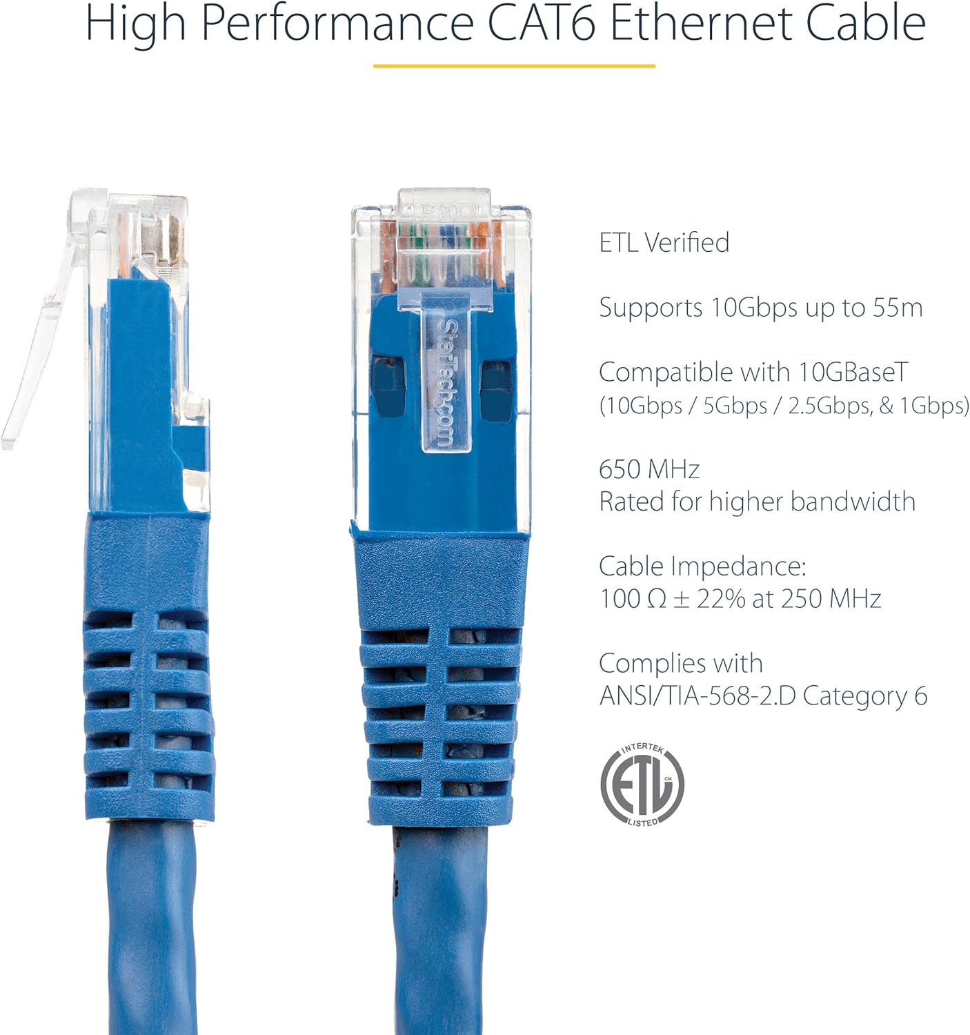 StarTech.com CAT6 Ethernet Patch Cable - Molded RJ45 UTP