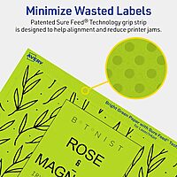 Avery Printable Rectangle Labels, Sure Feed Technology, 4-3/4" x 7-3/4", Bright Green Labels, Print-to-The-Edge, Laser/Inkjet Printable, 20 Total, Great for Shipping and Packaging 20 labels