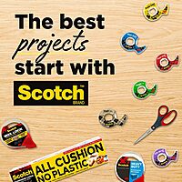Scotch Photo Safe Double-Sided Tape, 1/2 Inch x 400 Inches, Clear, Acid-Free Permanent Adhesive, Pack of 4 Rolls with Dispensers, for Scrapbooking, Photo Albums, Crafts, School Projects, Office Use