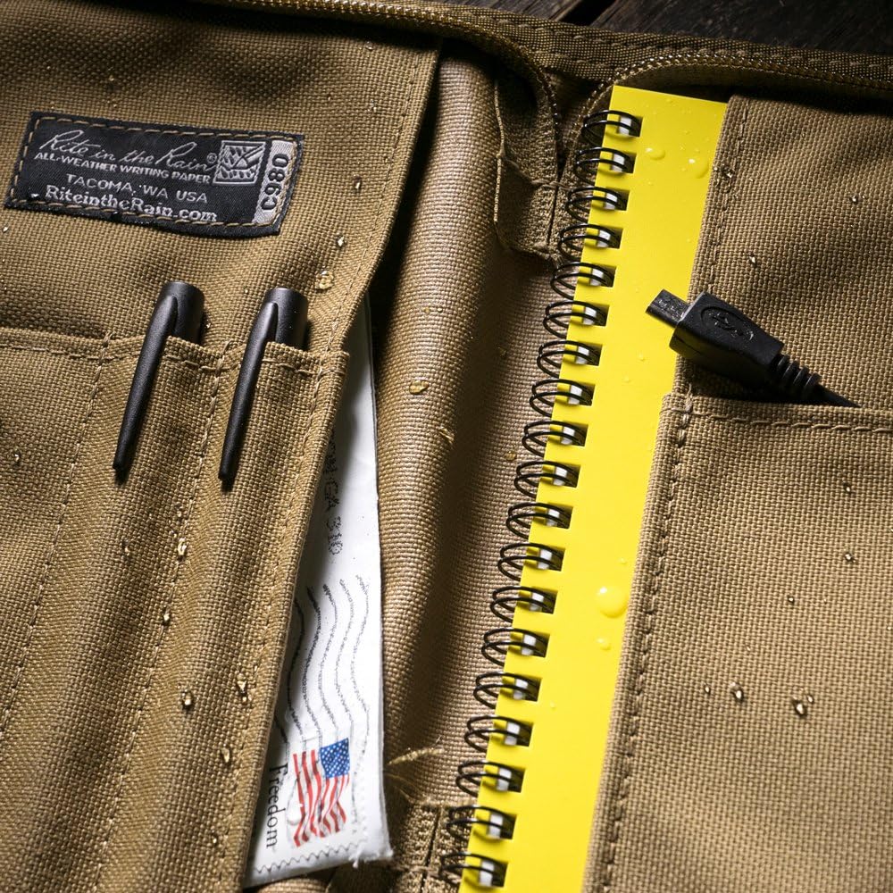 Rite in the Rain Weatherproof Cordura Fabric Notebook Cover, 5.5" x 8.5", Tan Cover (No. C980)