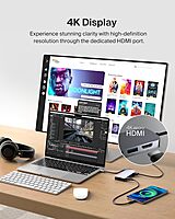 Belkin USB-C Hub - 6-in-1Multi-PortAdapter Dock with 4K HDMI, USB-C 100W PD Pass-Through Charging, 2X USB-A Ports