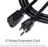 StarTech.com Power Extension Cord NEMA 5-15R to NEMA 5-15P