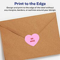 Avery Matte White Heart Labels, Sure Feed Technology, 1.5" x 1.5"