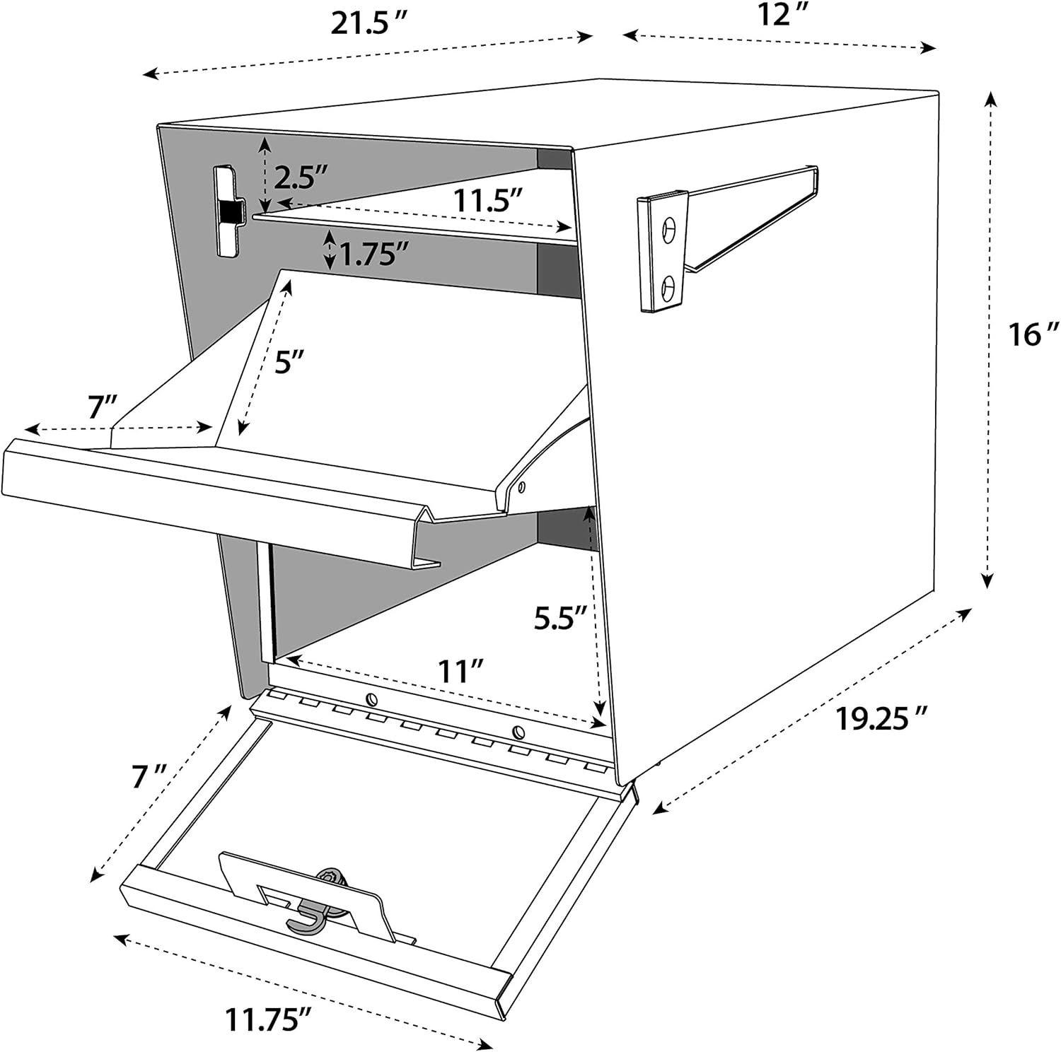 MAIL BOSS Package Master Curbside Locking Security Mailbox
