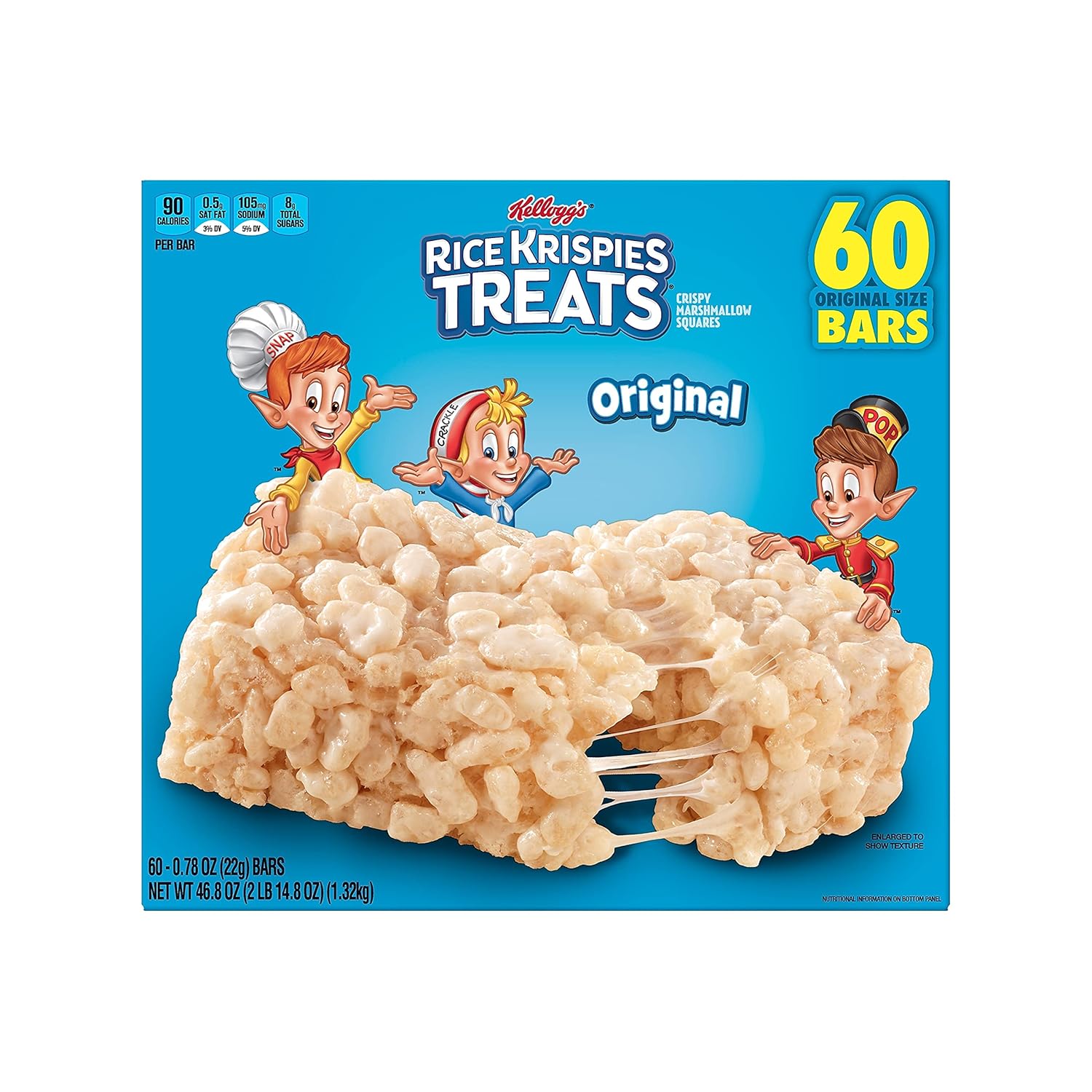 Kelloggs Rice Krispies Treats Original Bars, 0.78 Oz, Box Of 60