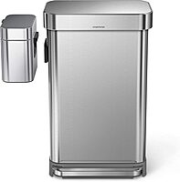 simplehuman Compost Caddy, Detachable and Countertop Bin, 4 Liter / 1.06 Gallon, Brushed Stainless Steel