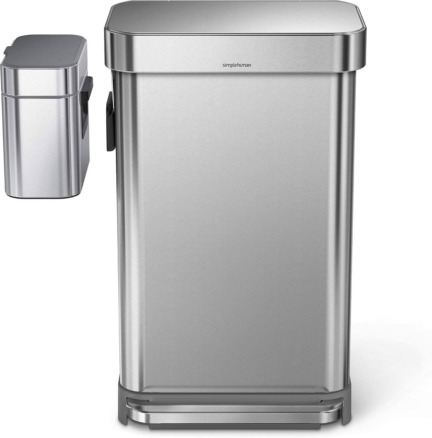 simplehuman Compost Caddy, Detachable and Countertop Bin, 4 Liter / 1.06 Gallon, Brushed Stainless Steel