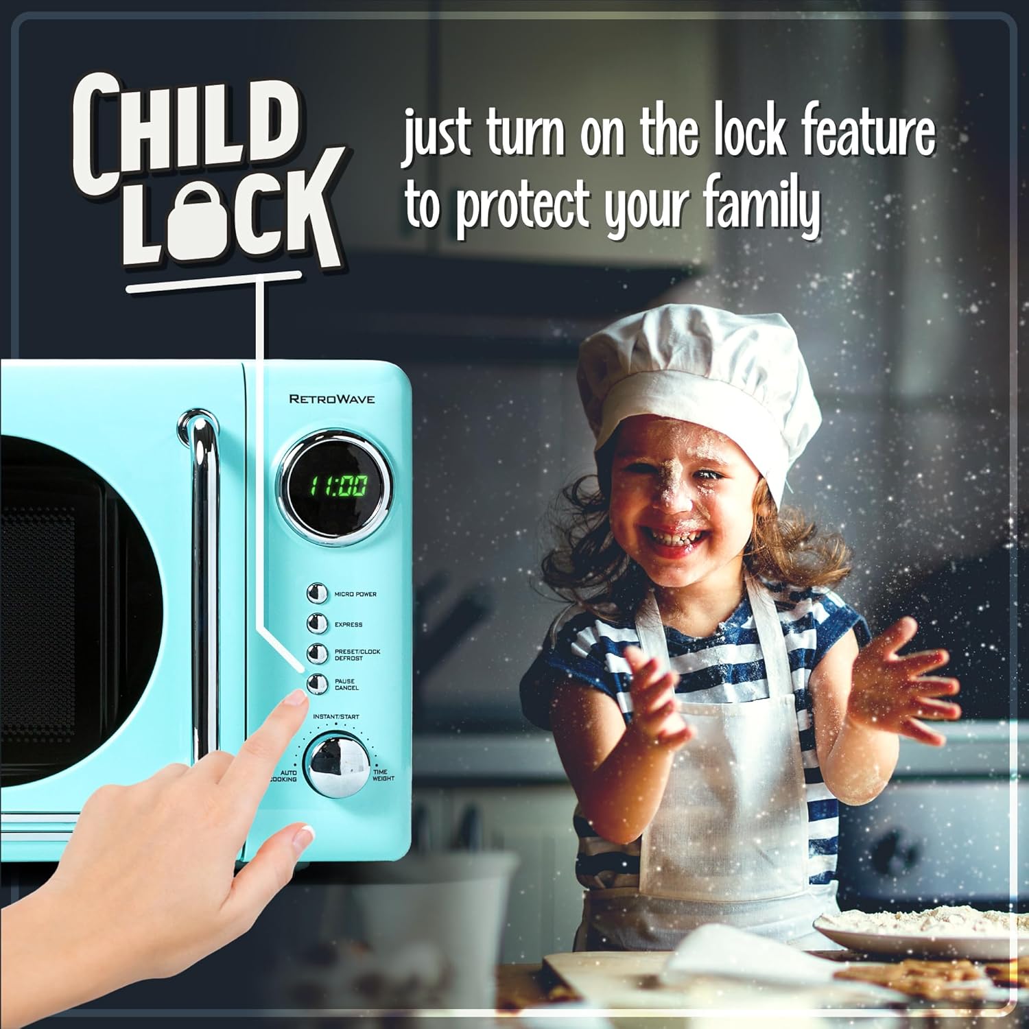 Nostalgia Retro Countertop Microwave Oven