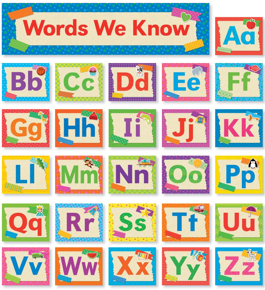 Scholastic Teachers Friend Tape It Up! Alphabet Mini Bulletin Board Set, Pre-K To Grade 6