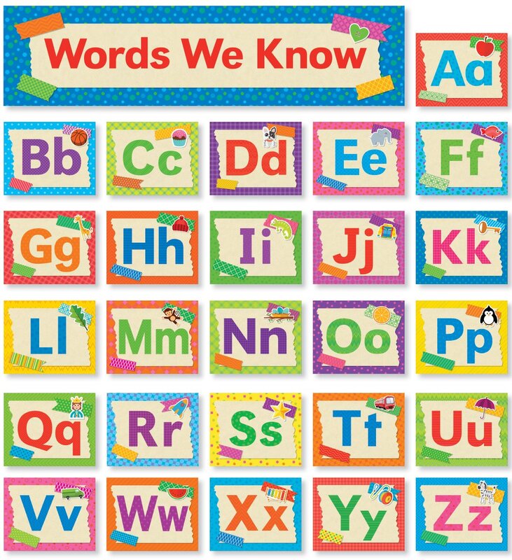 Scholastic Teachers Friend Tape It Up! Alphabet Mini Bulletin Board Set, Pre-K To Grade 6