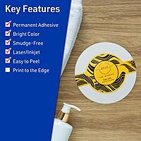 Avery Printable Wraparound Band Labels, Sure Feed Technology, 2-3/8" x 8", Bright Yellow, Cigar