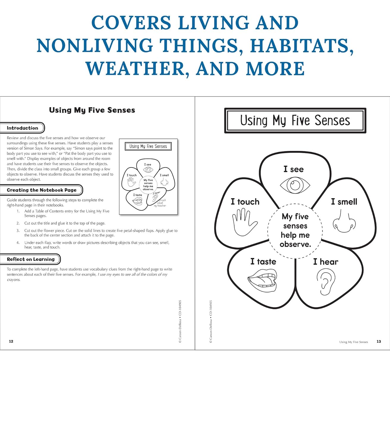 Carson Dellosa 1st Grade Interactive Notebooks, Reproducible Workbook Covering Physical, Space, and Earth Science