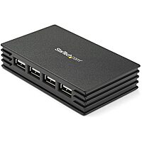 StarTech.com 4 Port Compact Black USB 2.0 Hub - Bus-powered or with Included Power Adapter - Portable Mac/PC laptop hub