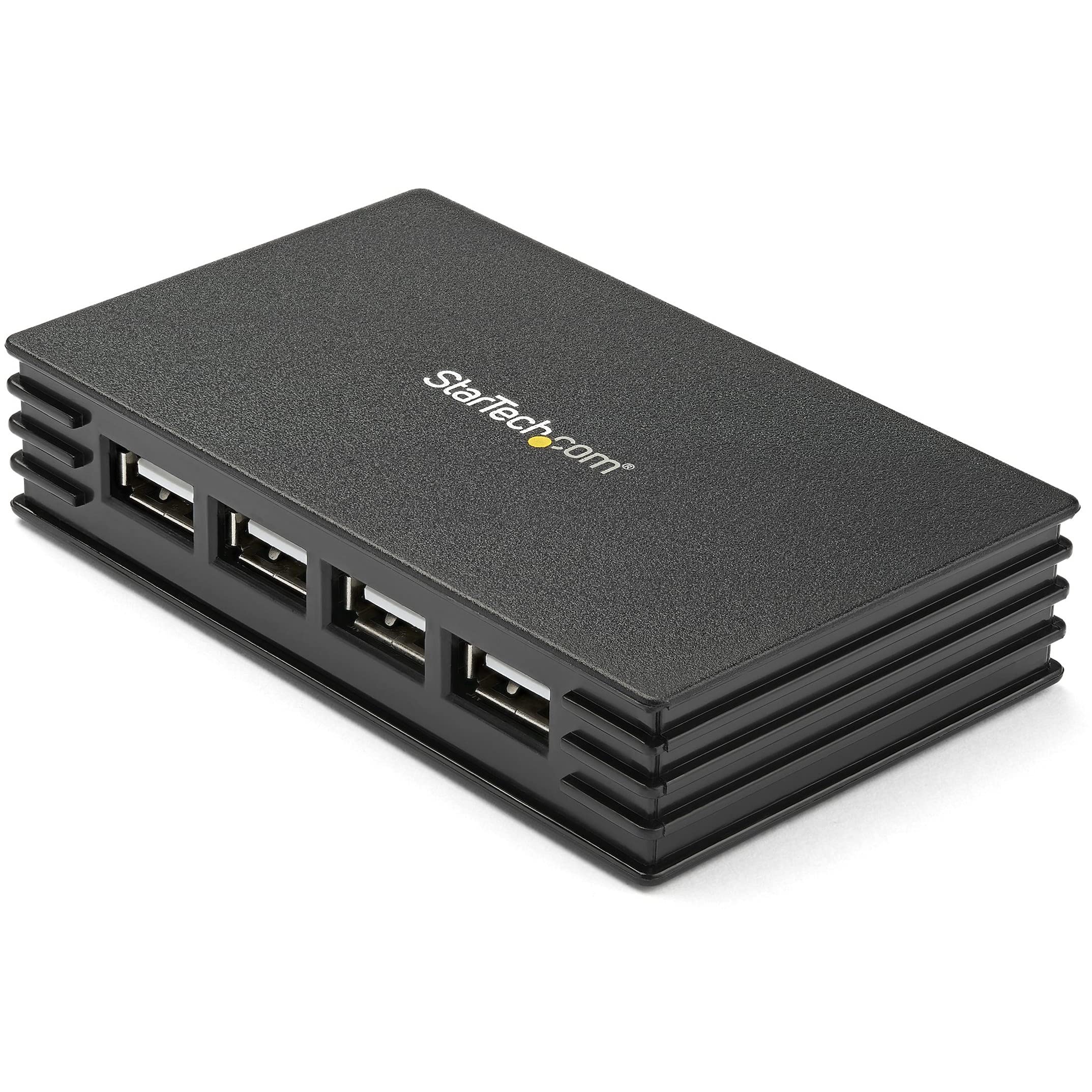 StarTech.com 4 Port Compact Black USB 2.0 Hub - Bus-powered or with Included Power Adapter - Portable Mac/PC laptop hub