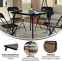 Flash Furniture Madelyn 33.5" Square Folding Multipurpose Card Table with Padded Vinyl Top