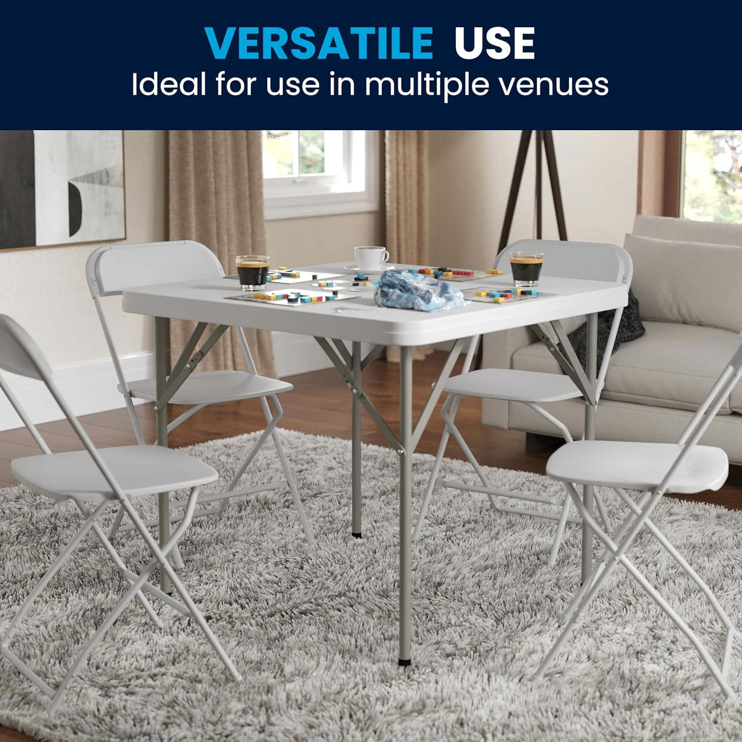 Flash Furniture Square Plastic Folding Event Table