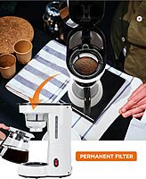 Commercial Chef Drip Coffee Maker with Pour Over Filter, 5 Cup, 0.75L Water Tank, Brews in 6 Minutes