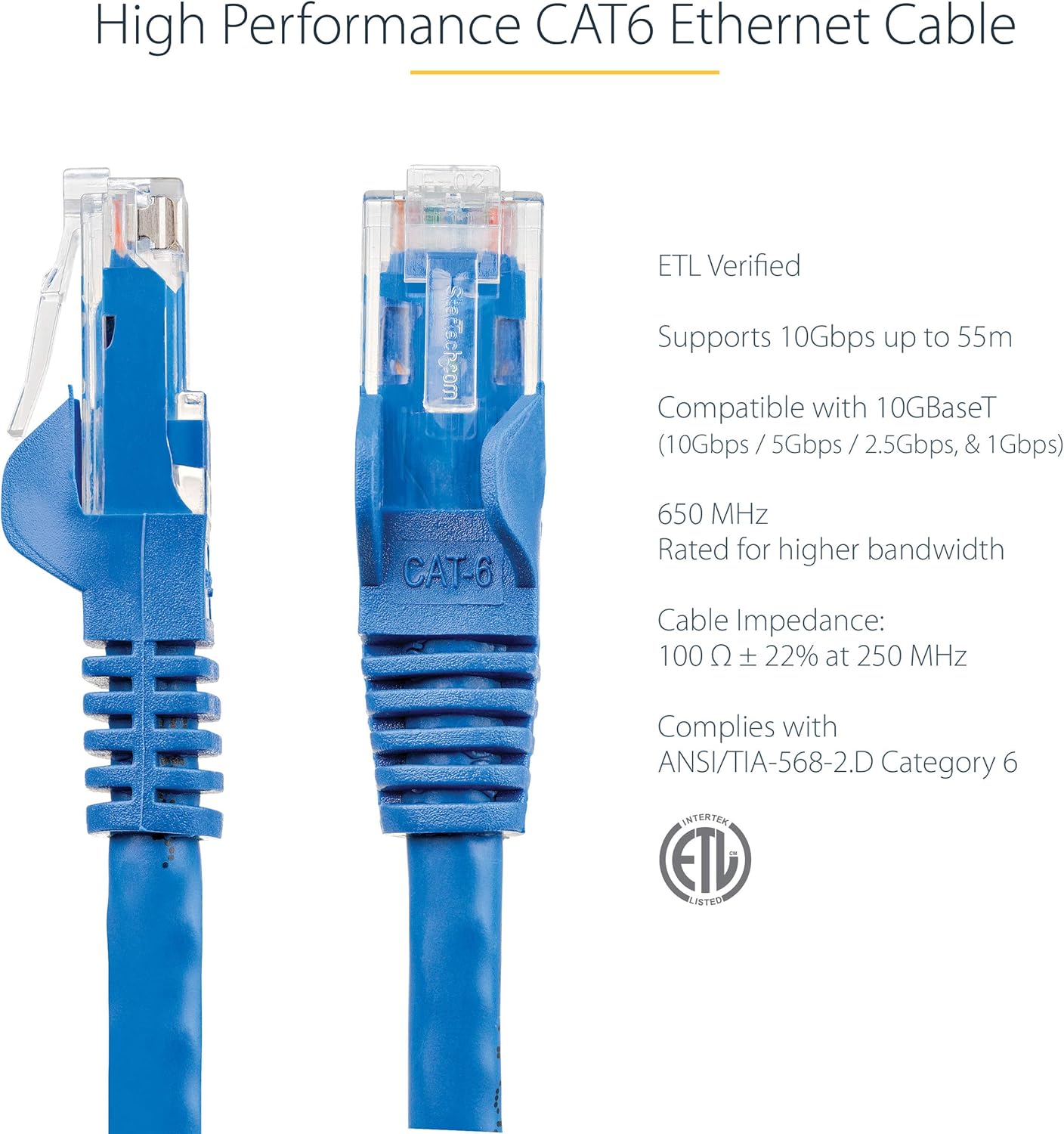 StarTech.com CAT6 Snagless RJ45 Ethernet Patch Cable