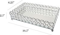 Elegant Designs HG1010-CHR Elipse Crystal Decorative Mirrored Jewelry or Makeup Cosmetic Perfume Vanity Organizer Tray, Chrome (Pack of 3) 10.5" x 6.3" x 2.3" (Pack of 3)