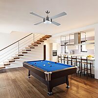 BLACK+DECKER 52 in. Ceiling Fan with Light and Remote - Brushed Nickel