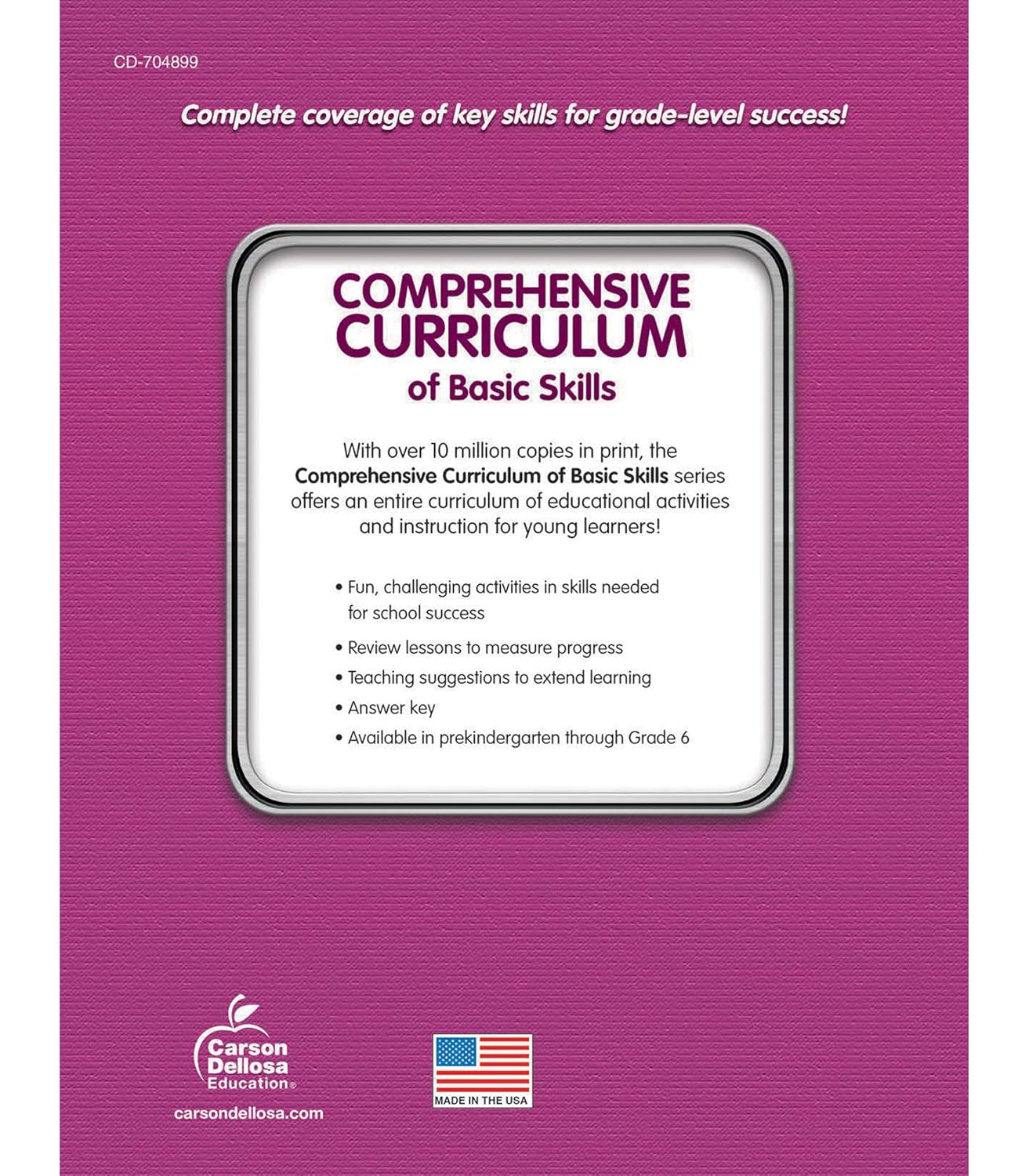 Carson Dellosa Comprehensive Curriculum of Basic Skills 6th Grade Workbooks All Subjects, Reading Comprehension