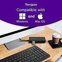 Targus 4-Port USB 3.0 SuperSpeed Hub, 2.75inH x 0.5inW x 0.5inD