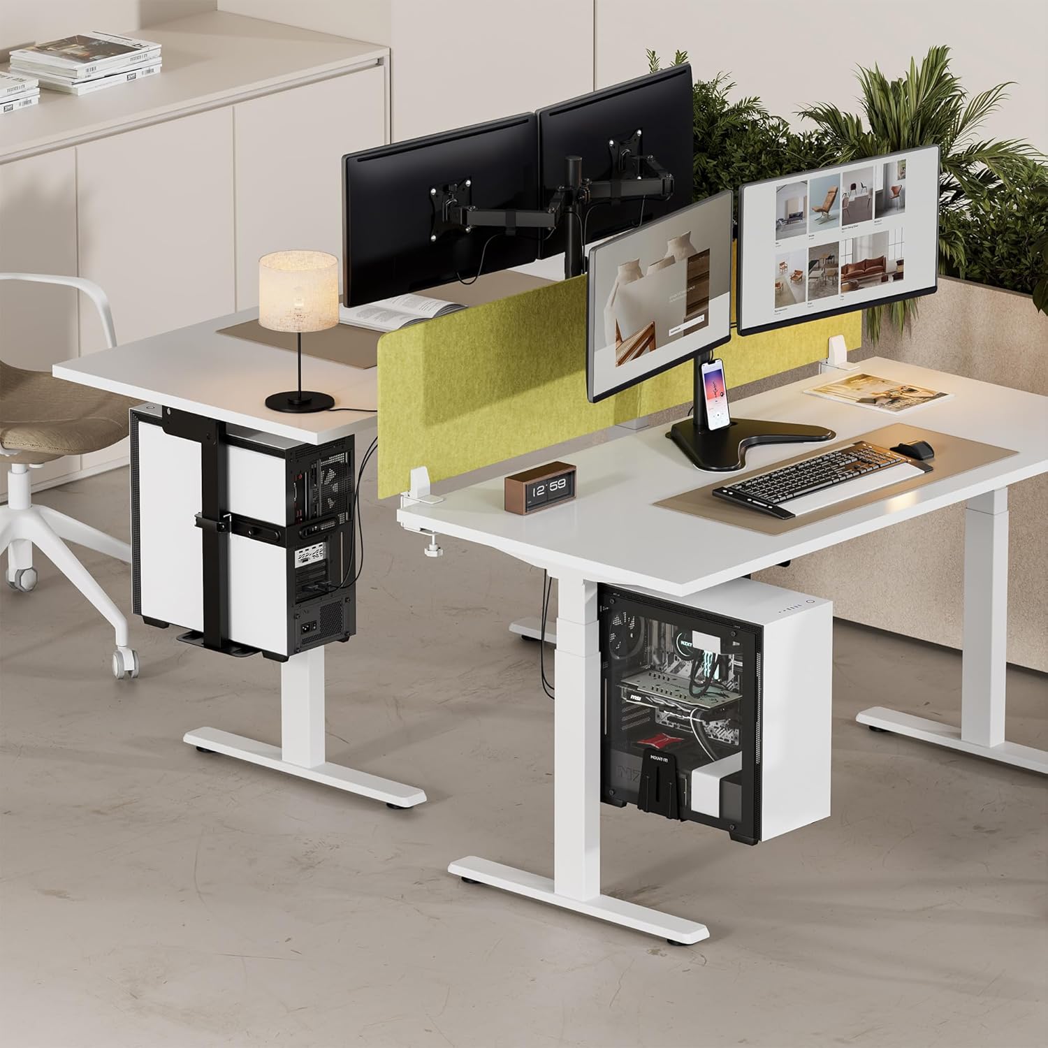 Mount-It! CPU Under Desk Mount Bracket, Rotating Heavy Duty Computer Tower Wall Mount, 360° Swivel Easy Cable Access