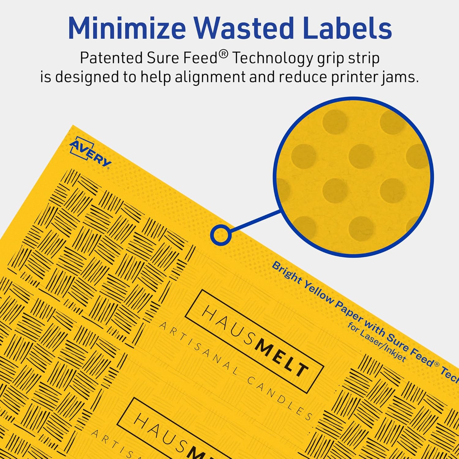 AVERY Printable Rectangle Labels, Sure Feed Technology, 1-3/4" x 7-3/4", Bright Yellow, Print-to-The-Edge