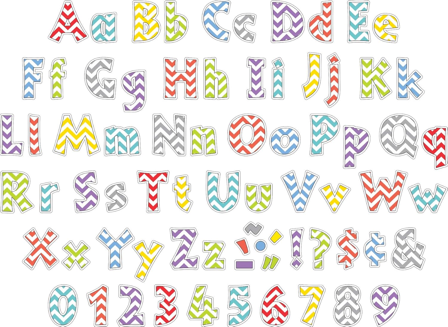 Barker Creek Letter Pop-Outs Chevron Die-Cut Cardstock