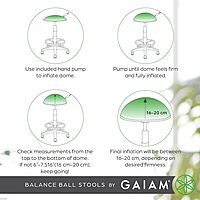 Gaiam Balance Ball Chair Stool, Half-Dome Stability Ball Adjustable Tall Office Black | 33-Inch