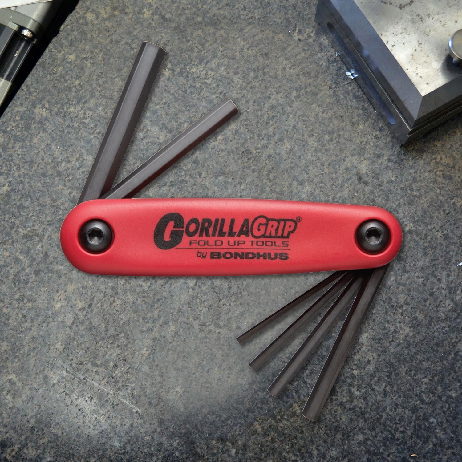 Bondhus 12595 GorillaGrip Set of 6 Hex Fold-up Keys, sizes 3-10mm