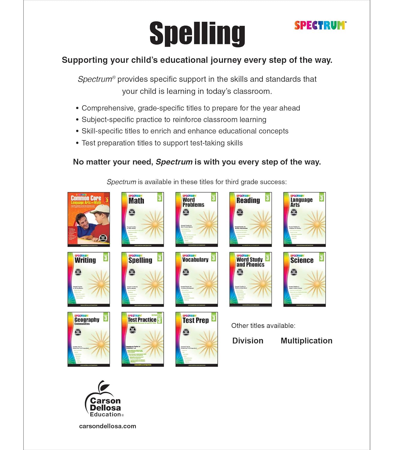 Spectrum Spelling Workbook Grade 3, Ages 8 to 9, 3rd Grade Spelling Workbook Covering Phonics, Handwriting, ... (Volume 30)