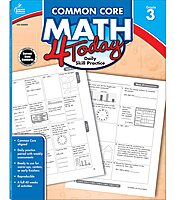 Carson Dellosa Common Core Math 4 Today 3rd Grade Workbooks, Telling Time, Fractions, Addition, Subtraction, Multiplication