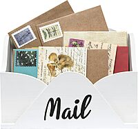 Elegant Designs Homewood Farmhouse Wooden Decorative Envelope-Shaped Desktop Letter Holder