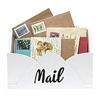 Elegant Designs Homewood Farmhouse Wooden Decorative Envelope-Shaped Desktop Letter Holder