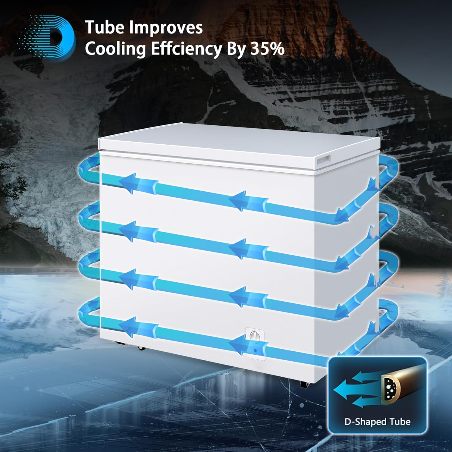 Congelador de pecho de 9 pies cúbicos, color blanco Congelador de pecho de 9 pies cúbicos, color blanco