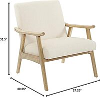 OSP Home Furnishings Weldon Chair in Linen Fabric with Brushed Natural Finished Frame