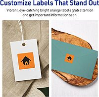 Avery Printable Square Labels, Sure Feed Technology, 3/4" x 3/4", Bright Orange, Print-to-The-Edge, Laser/Inkjet