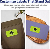 AVERY Printable Rectangle Labels, Sure Feed Technology, 1-1/3" x 4", Bright Green, Laser/Inkjet Printable