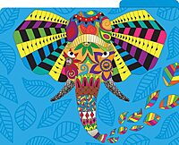 BARKER CREEK Designer File Folders Set of 12, Boho Animals, Multi-Design, Bohemian on Outside, Solid Colors on Inside