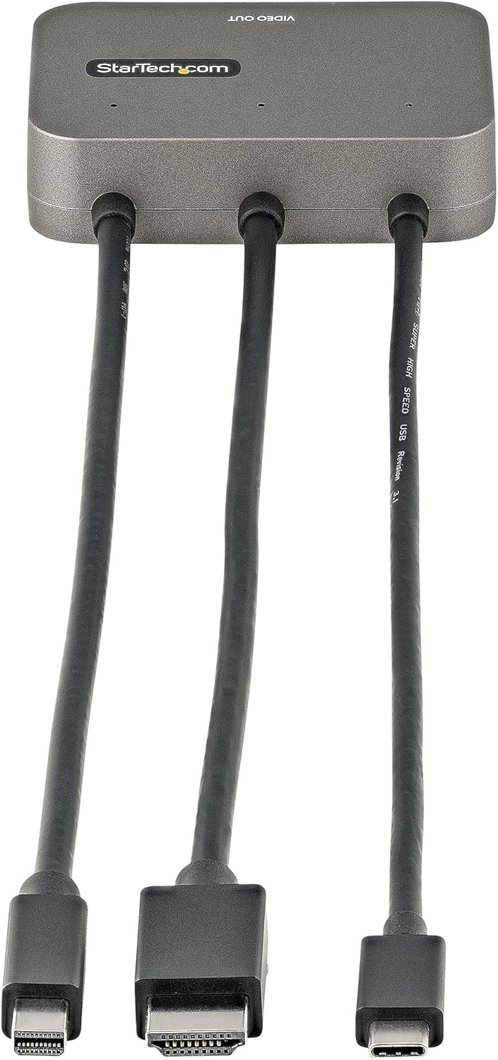 3-in-1 Multiport to HDMI Adapter, 4K 60Hz USB-C, HDMI or Mini DP to HDMI Video Converter, Conference Room Digital AV Adapter