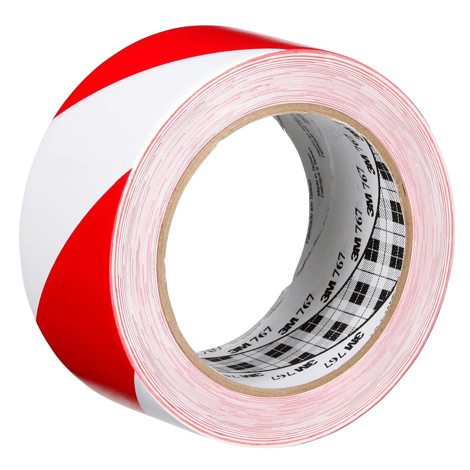 3M Striped Hazard Warning Tape 767 - High Visibility Vinyl Caution Tape for Floors, Walls and Pipes - 2' x 36 yards, 5 Mil