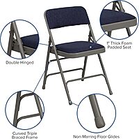 Flash Furniture Hercules Series Upholstered Metal Folding Chairs