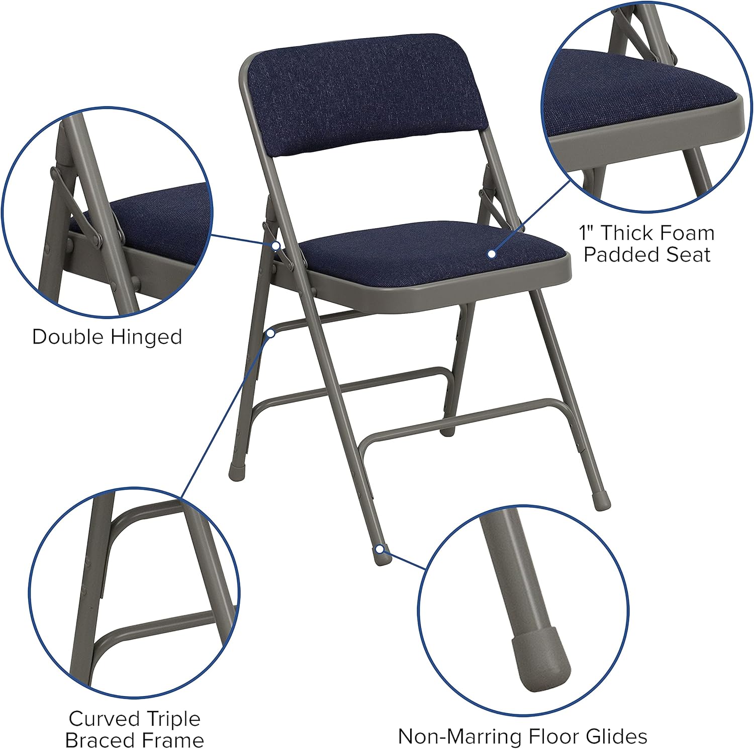 Flash Furniture Hercules Series Upholstered Metal Folding Chairs