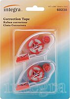 Integra Correction Tape - 2 Dispensers/PK - Holds Total 1 Tape(s) - White - 2 / Pack