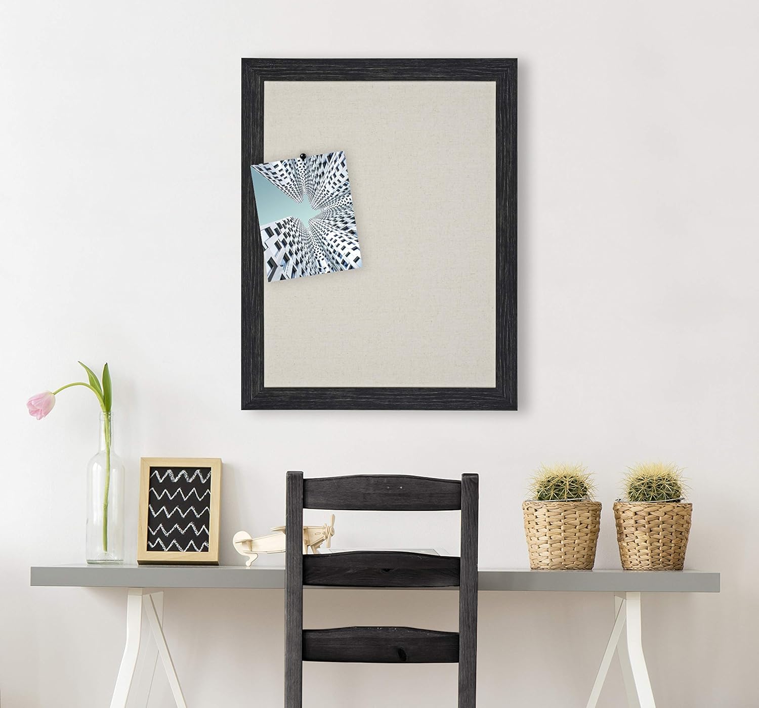 DESIGNOVATION Beatrice Framed Linen Fabric Pinboard
