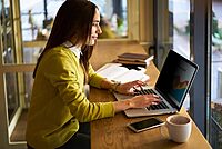 3M Bright Screen Privacy Filter for Laptops, 13.5in Full Screen, 3:2 Aspect Ratio, Reduces Blue Light, Anti-Glare